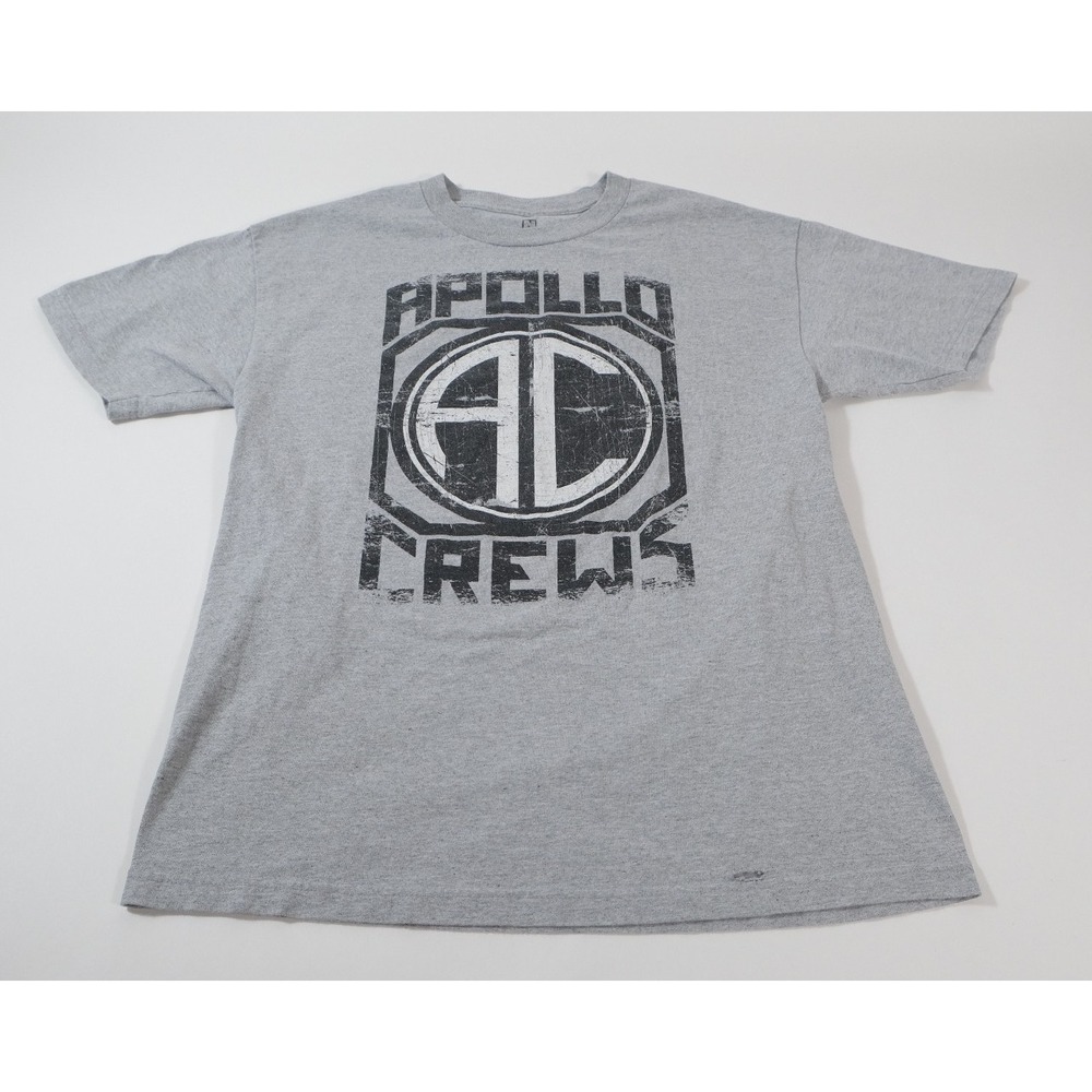 WWE T-Shirt Men Large Gray Apollo Crews Graphic Short Sleeve Wrestling NXT Shirt